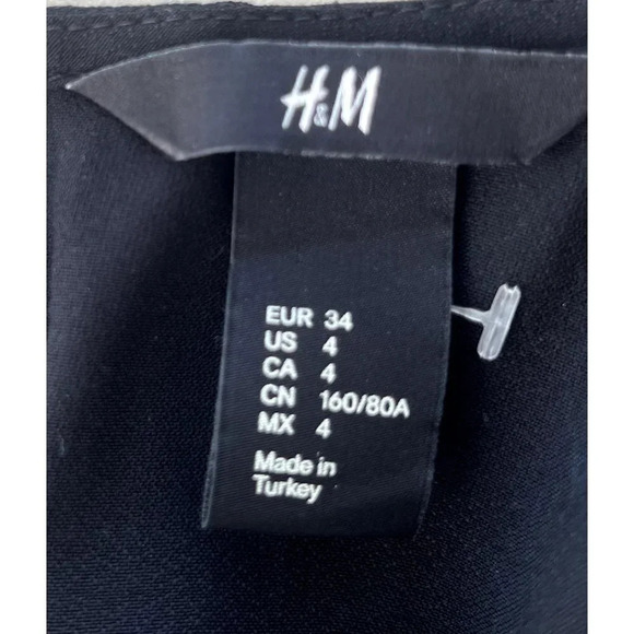 H&M Black Lace Inset Long Sleeve Dess 4 - Picture 4 of 5